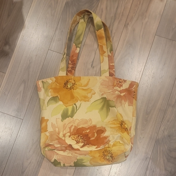 Canvas like Floral  Tote Bag - Picture 1 of 4